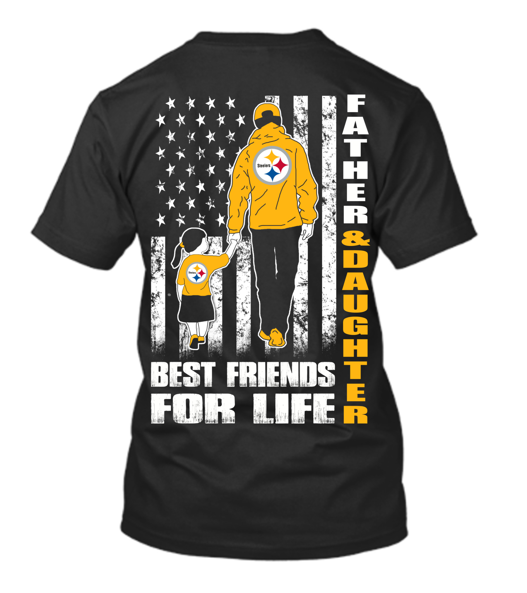 Father And Daughter Best Friends For Life Steelers Fan Flag T-Shirt