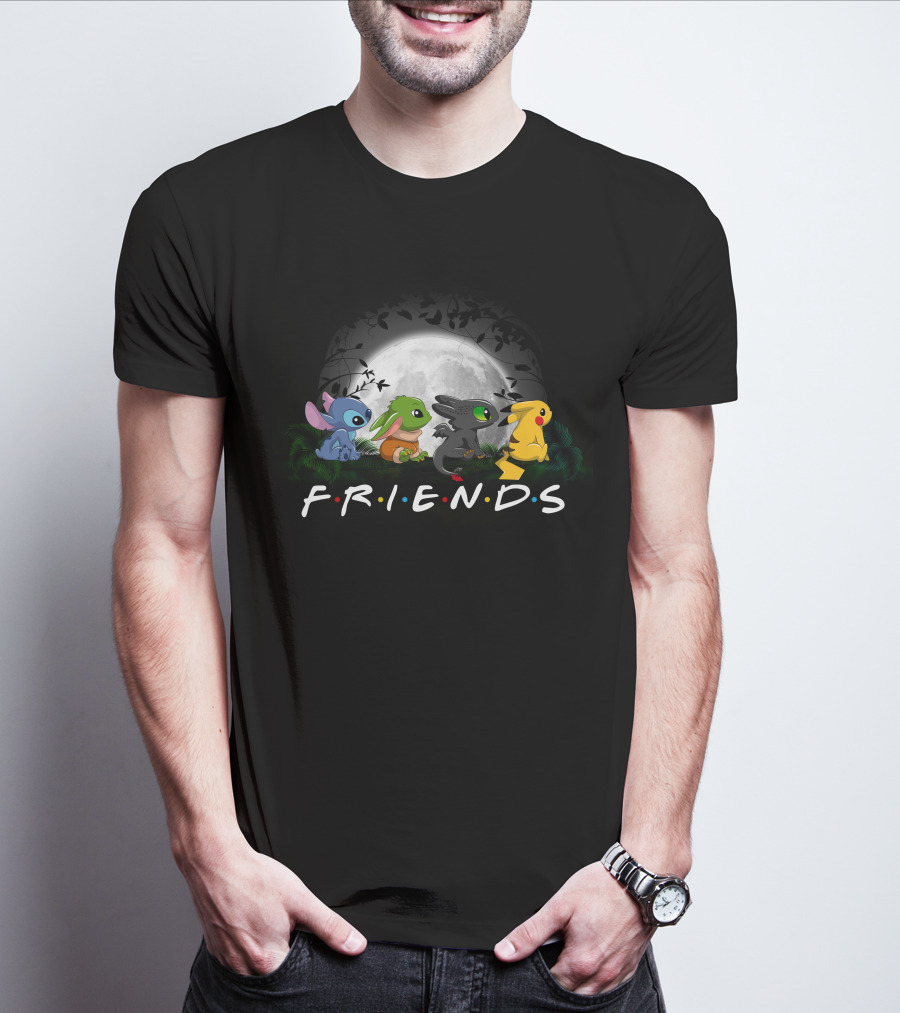 F R I E N D S Moon Walk Sti Friend Characters T-Shirt