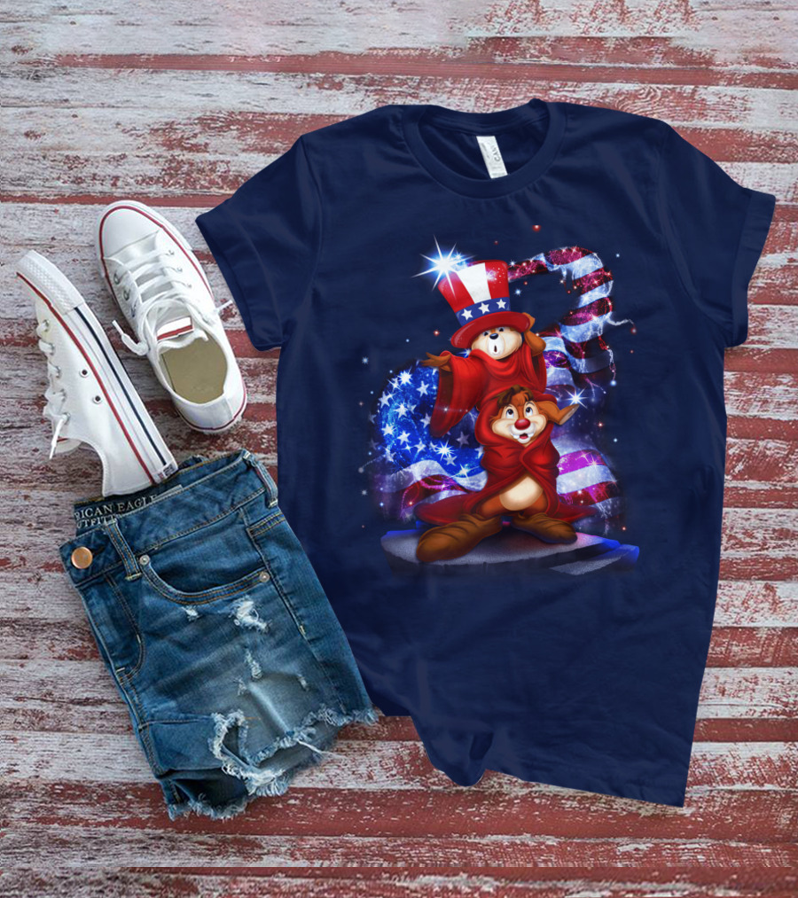 Chip 'n' Dale USA Patriotic Magic Hat T-Shirt