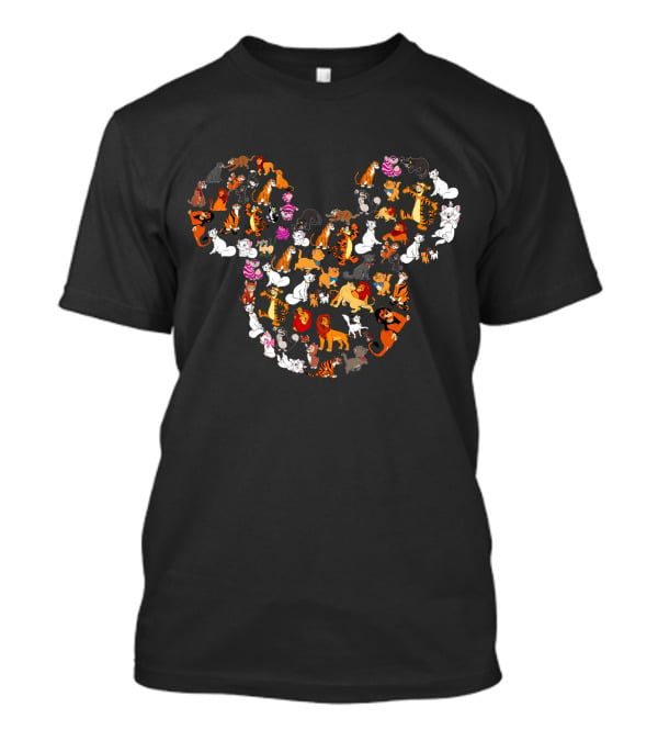 Disney Cats And Lions In Mickey Shape T-Shirt