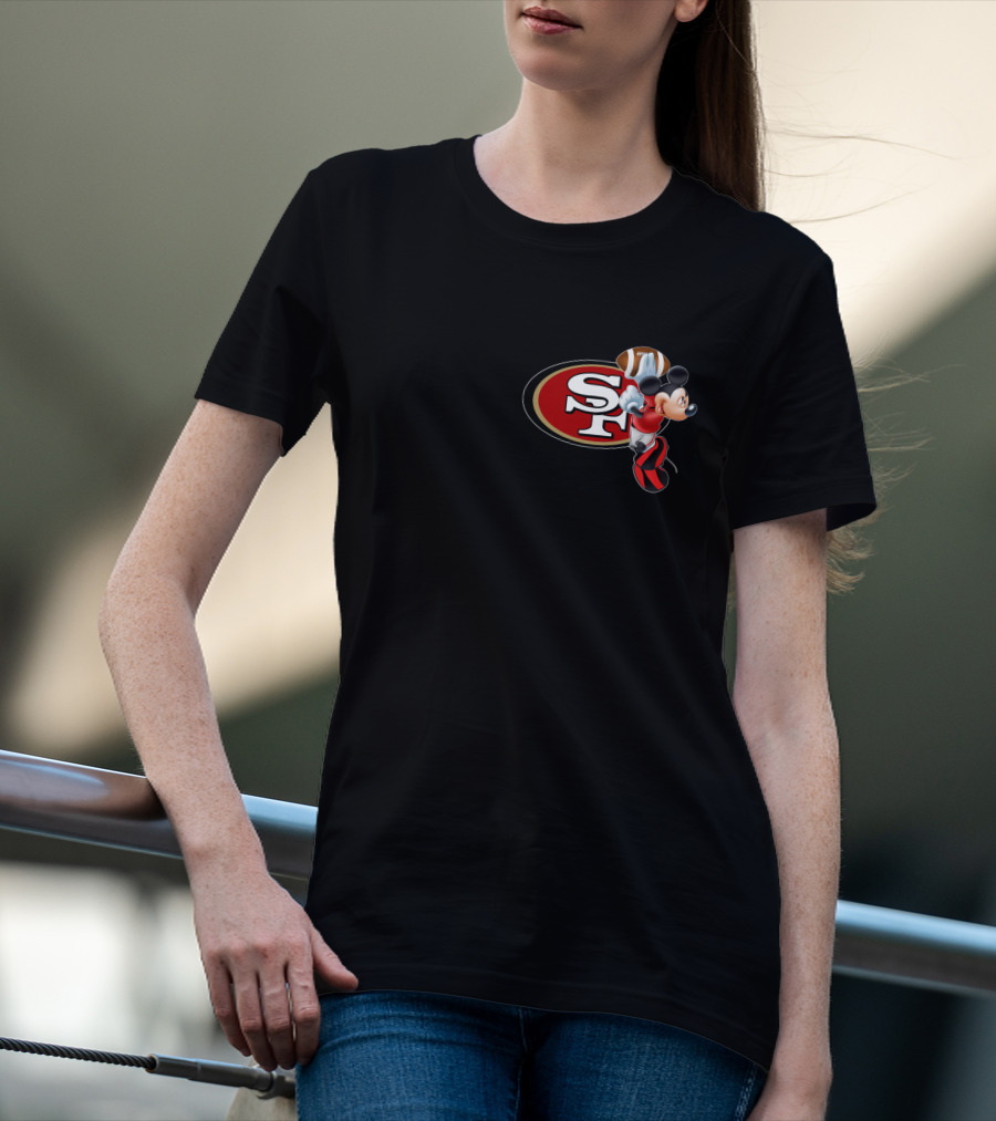 SF 49ers Mickey Mouse Football T-Shirt