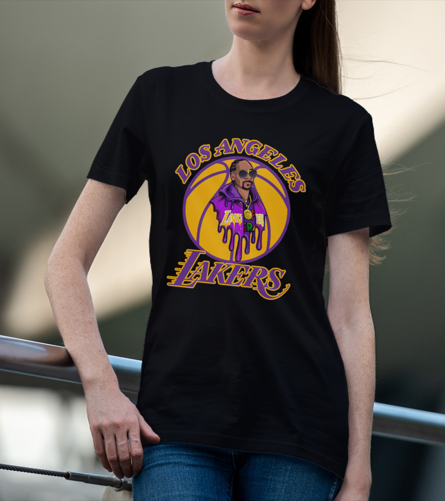 Los Angeles Lakers Snoop Dogg Basketball Drip T-Shirt
