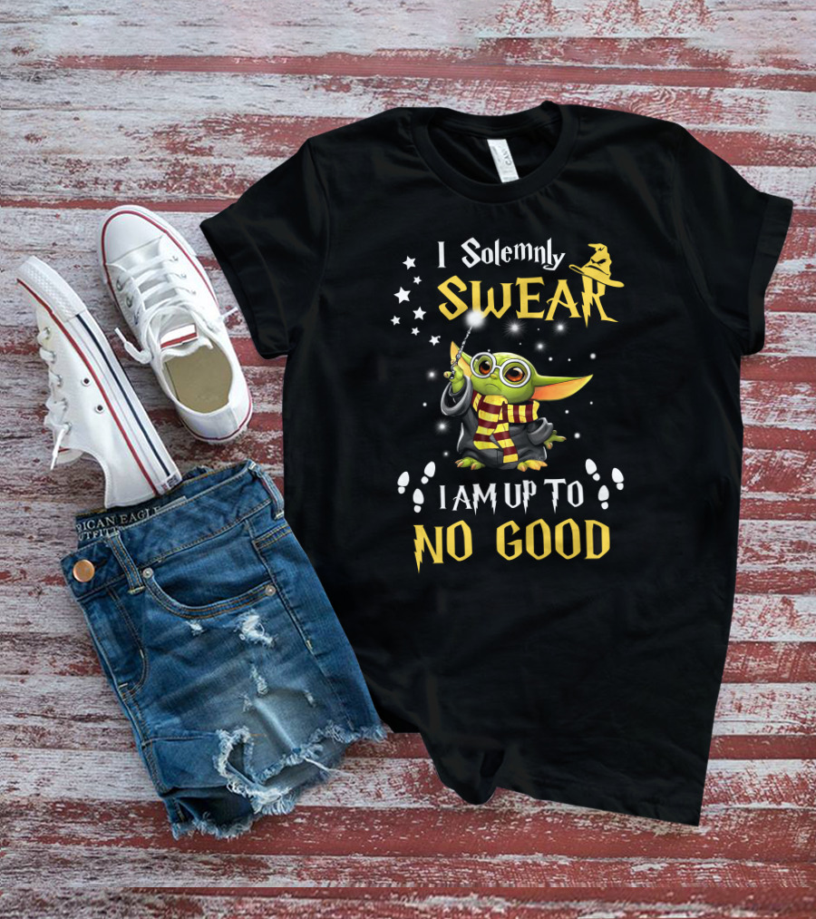 I Solemnly Swear I Am Up To No Good Baby Alien Wizardry Magic Wand Scarf T-Shirt
