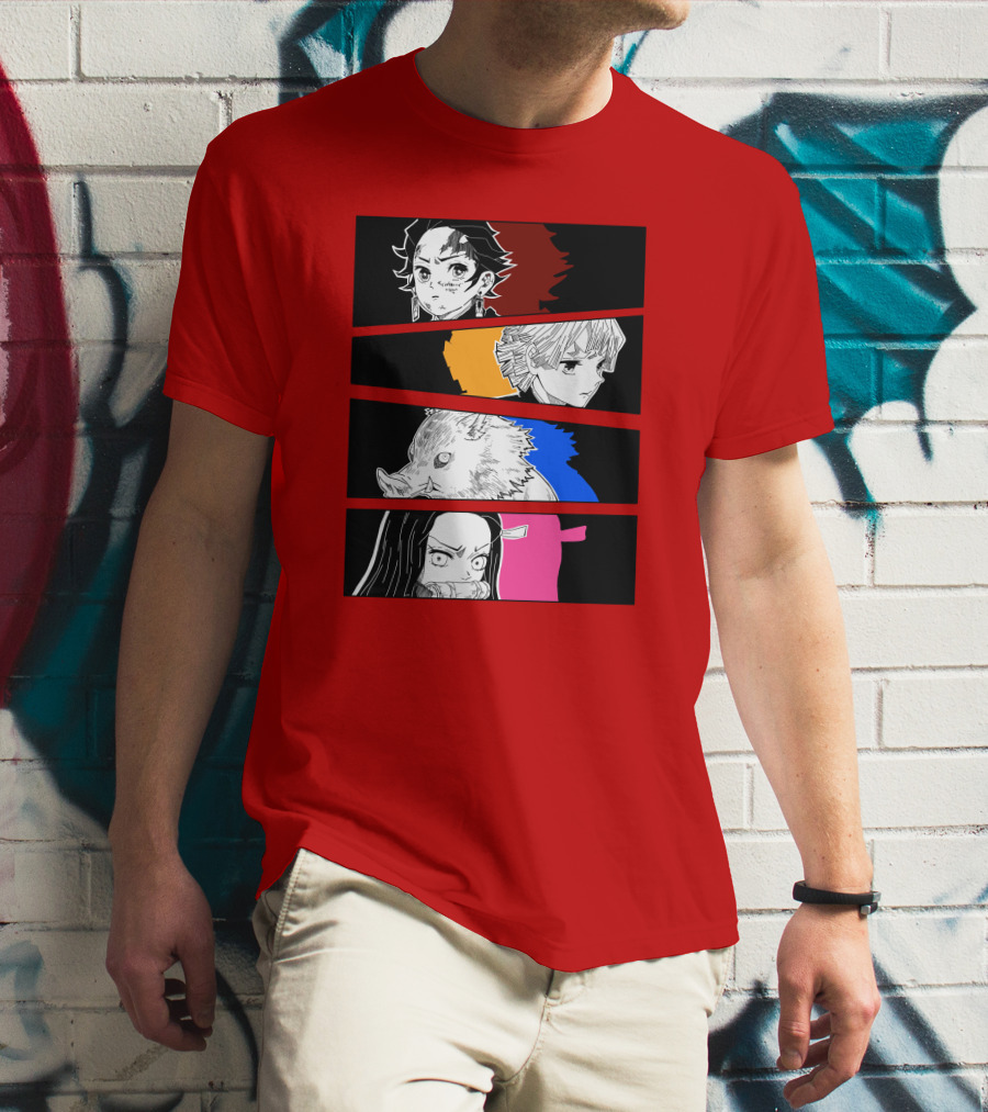 Demon Slayer Heroes Manga Style Characters T-Shirt