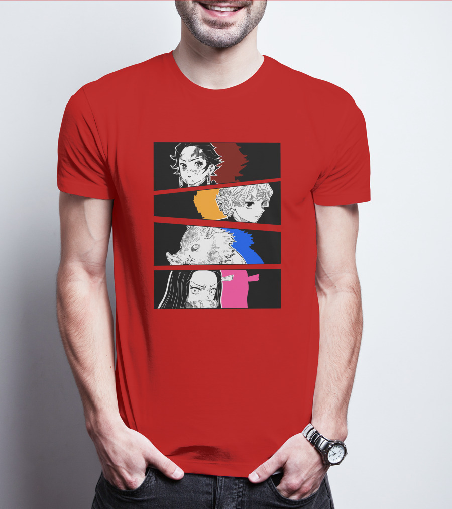 Demon Slayer Heroes Manga Style Characters T-Shirt