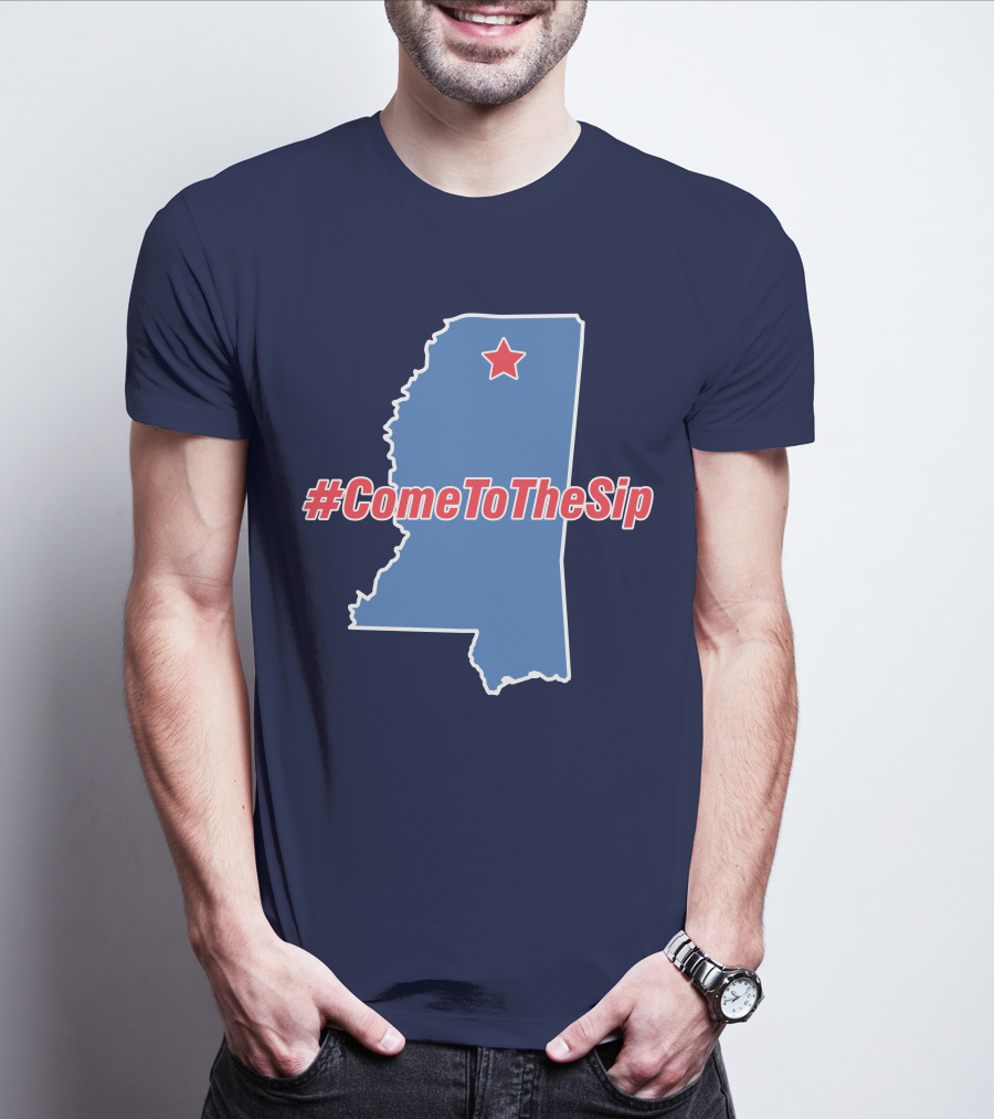 Lane Kiffin Come To The Sip #ComeToTheSip Mississippi Outline With Star T-Shirt