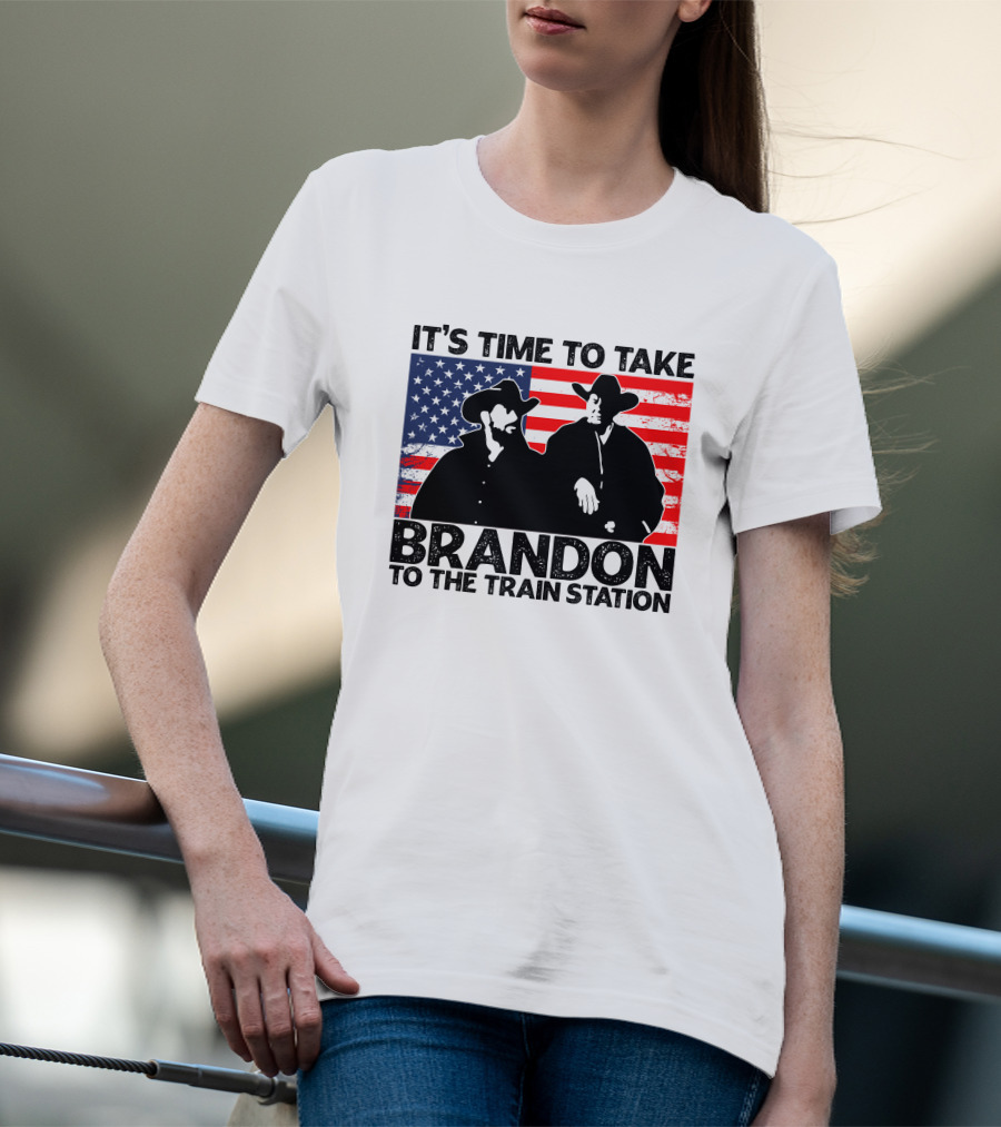 Yellowstone It's Time To Take Brandon To The Train Station American Flag Cowboy T-Shirt
