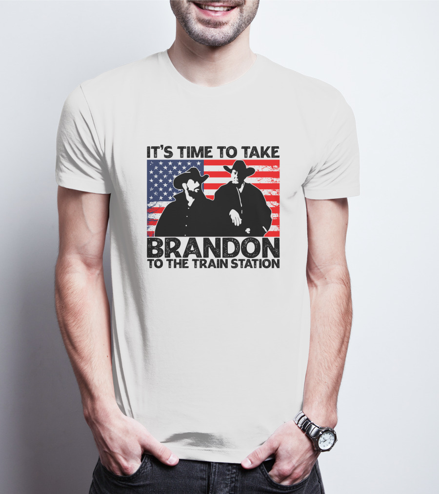 Yellowstone It's Time To Take Brandon To The Train Station American Flag Cowboy T-Shirt