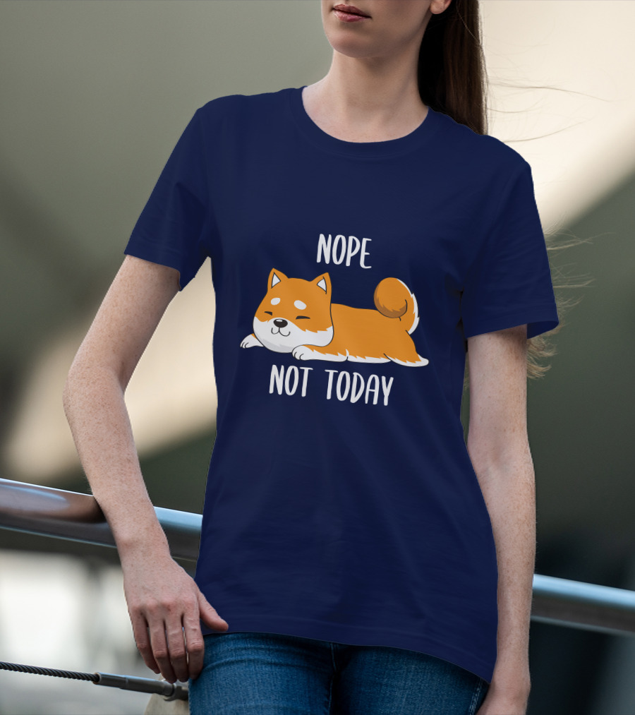 Nope Not Today Shiba Inu Men Casual T-Shirt