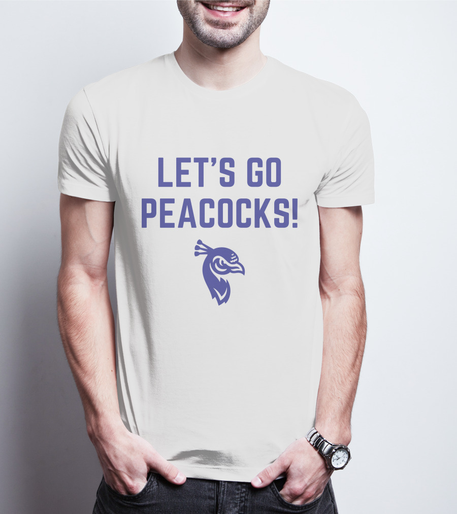 LET'S GO PEACOCKS Blue Peacock Head T-Shirt