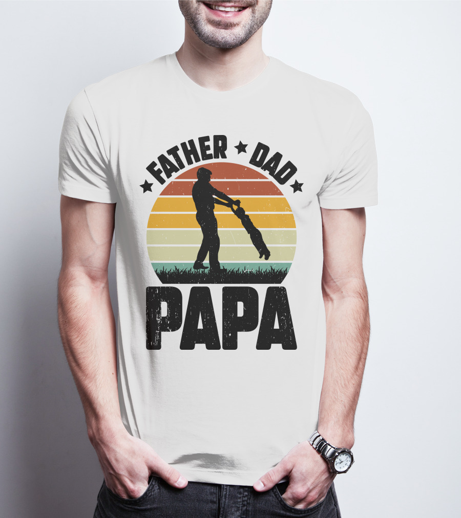 Father Dad Papa Vintage Sunset T-Shirt