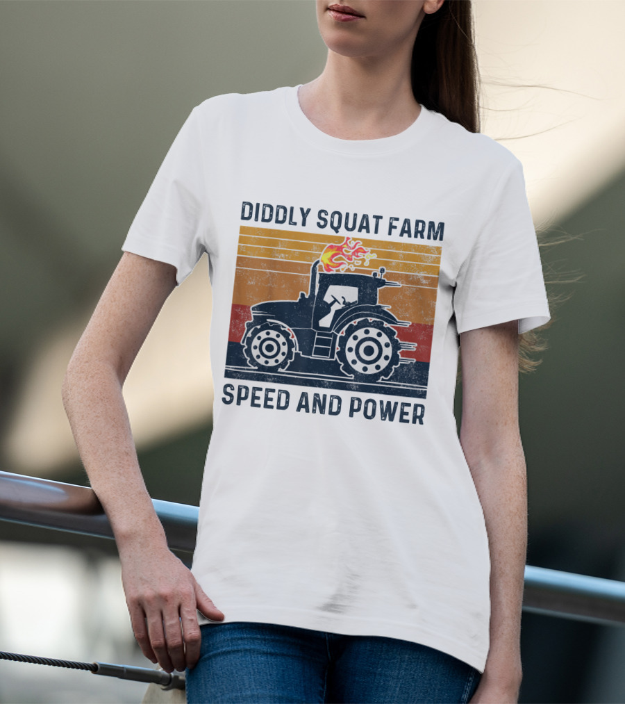 Diddly Squat Farm Tractor Speed And Power With Fire Elements T-Shirt