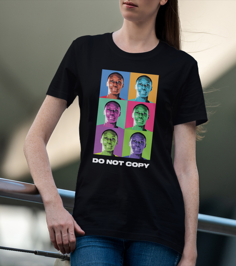 Khaby Lame Pop Art Style Do Not Copy Multi-Color Portraits T-Shirt