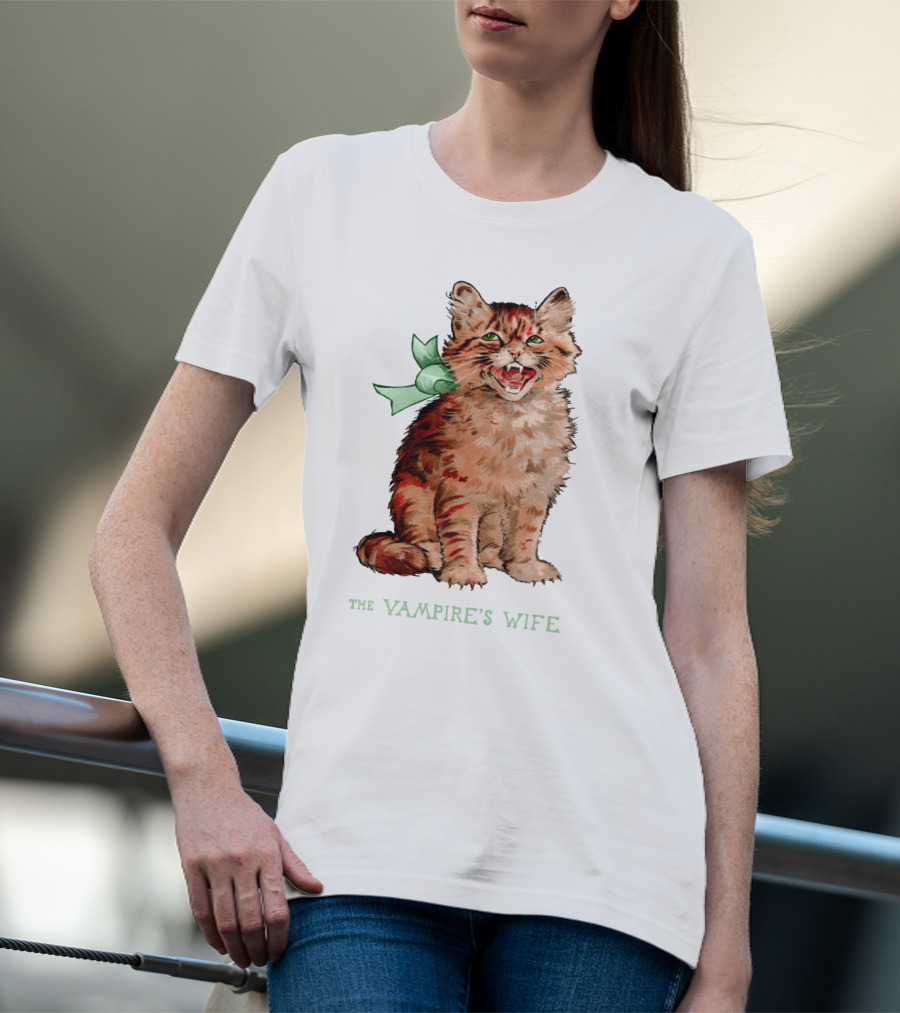 The Vampire's Wife Smiling Cat With Green T-Shirt