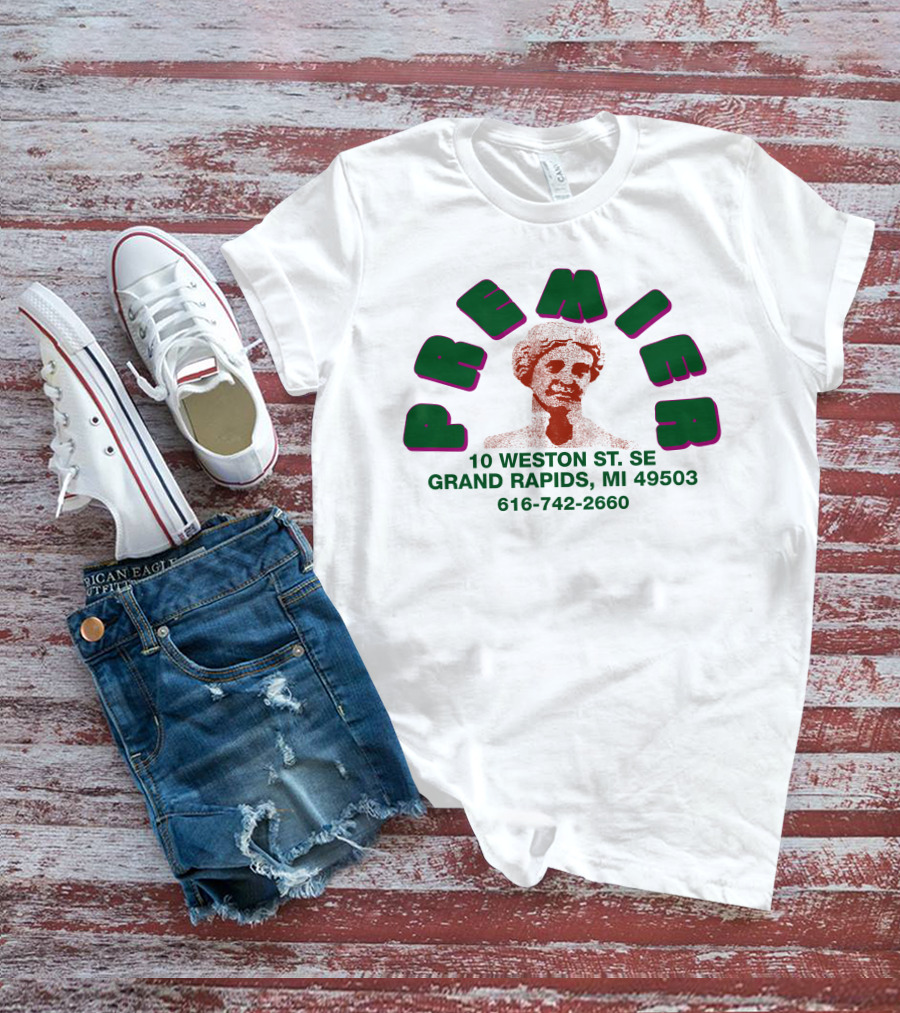 Premier 10 Weston St SE Grand Rapids Statue Graphic 616-742-2660 T-Shirt