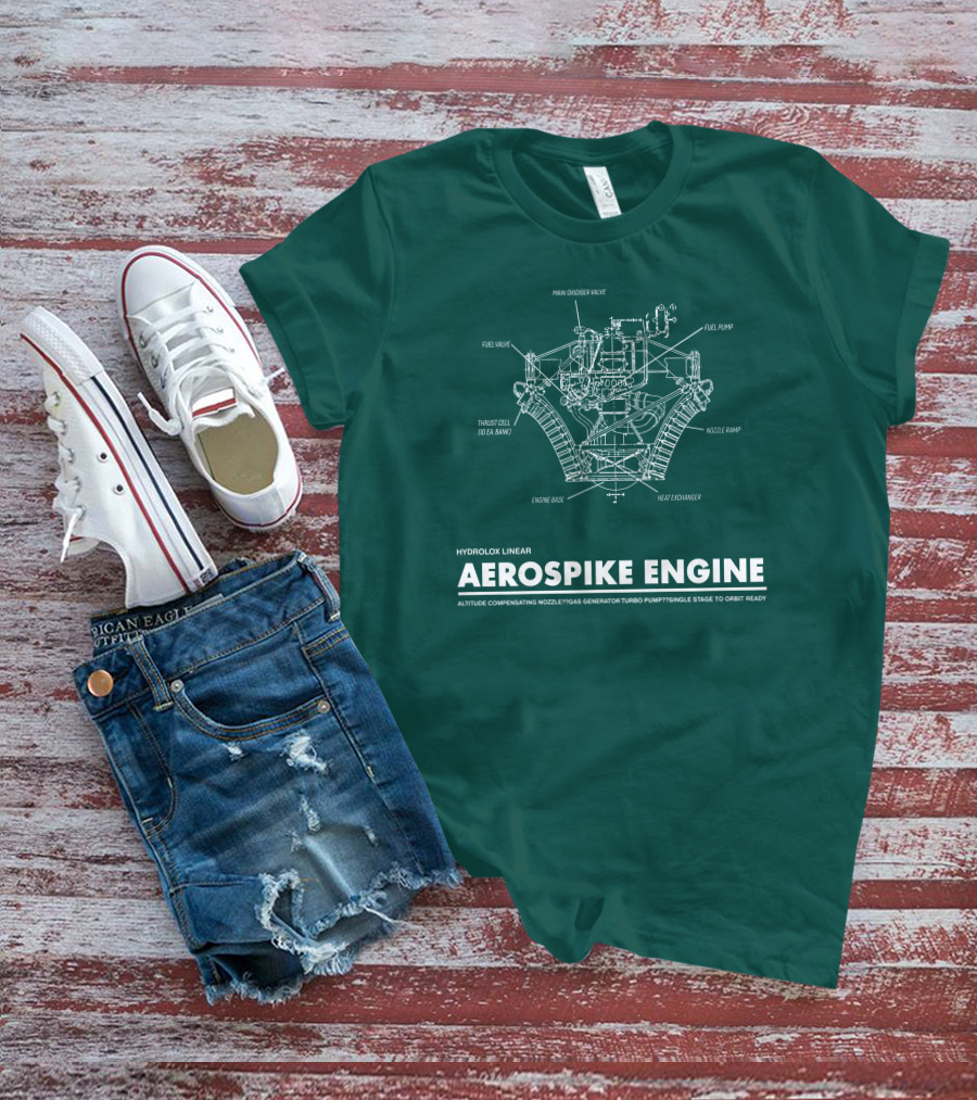 Hydrolox Linear Aerospike Engine Diagram Altitude Compensating Nozzle Turbo Pump T-Shirt