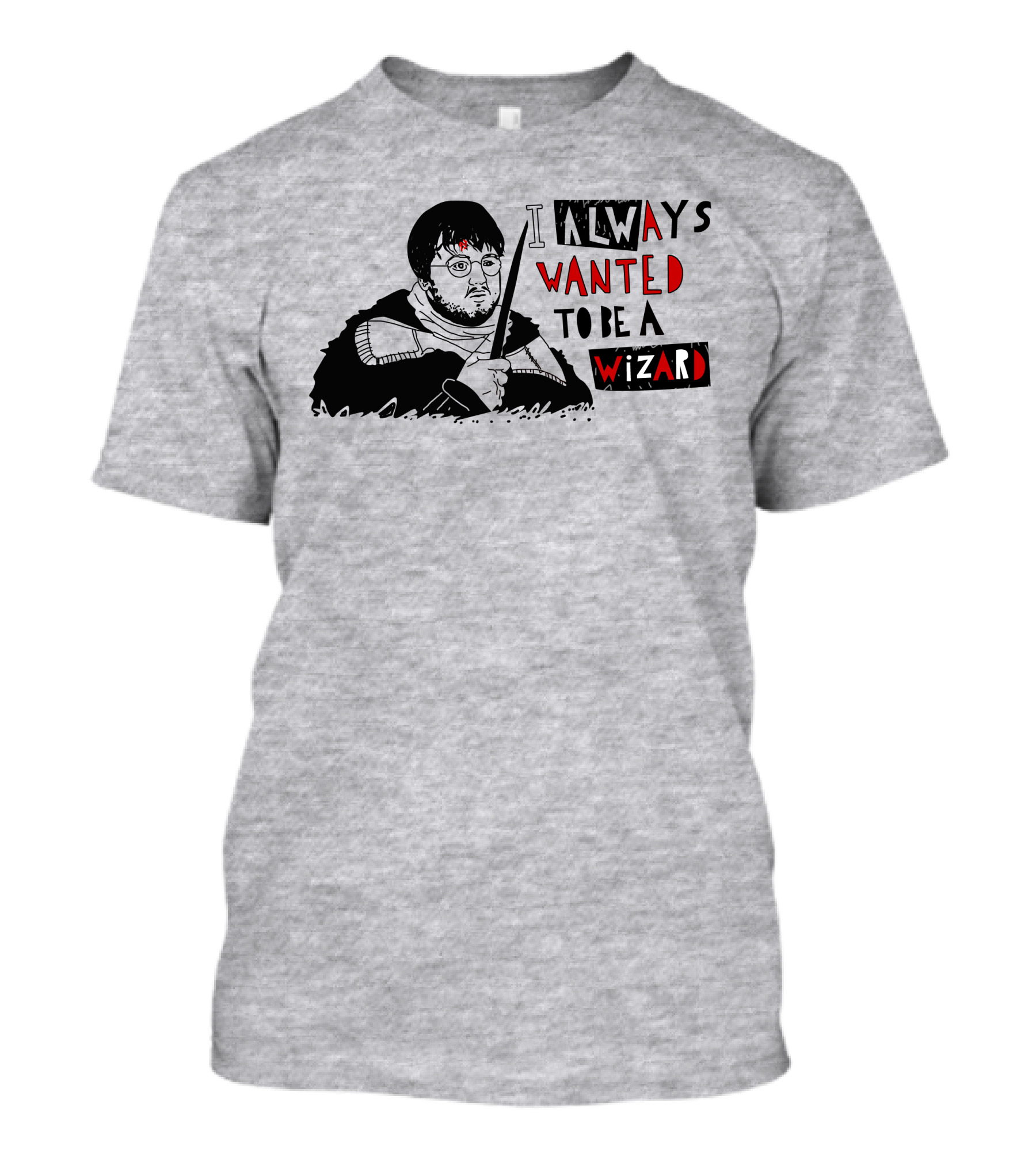 I Always Wanted To Be A Wizard Fan Art Featuring Iconic Glasses And Wand T-Shirt