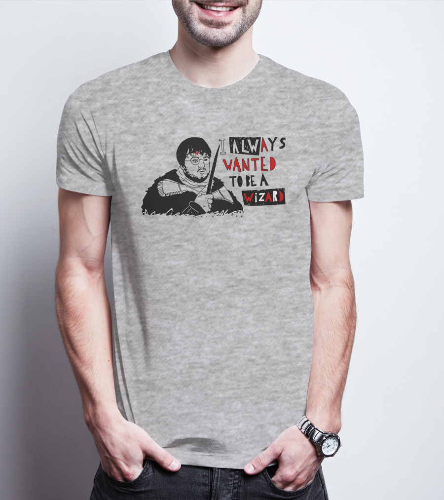 I Always Wanted To Be A Wizard Fan Art Featuring Iconic Glasses And Wand T-Shirt