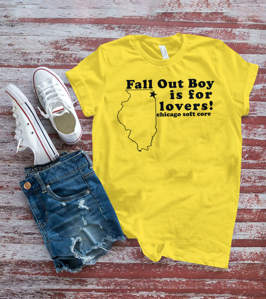 Fall Out Boy Is For Lovers Chicago Soft Core Illinois Map T-Shirt