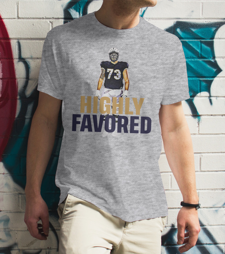 Highly Favored Football Player Number 73 T-Shirt