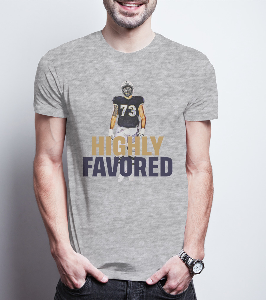 Highly Favored Football Player Number 73 T-Shirt