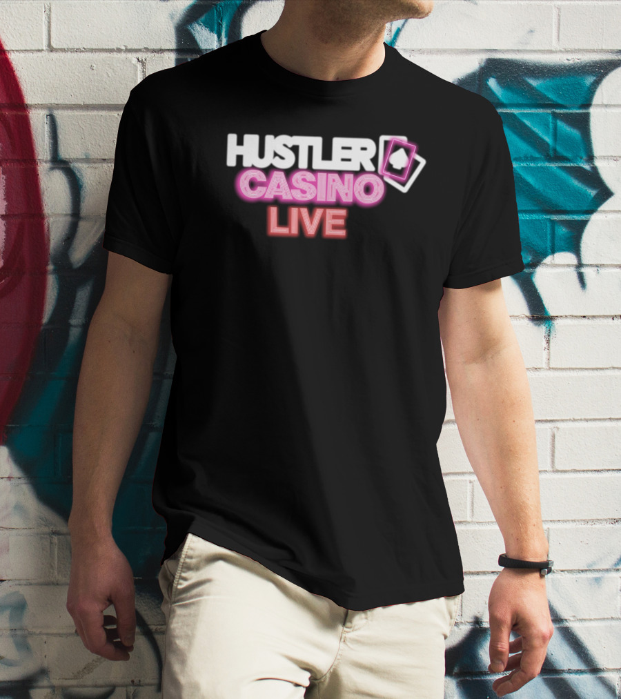 Hustler Casino Live Poker Cards Neon T-Shirt