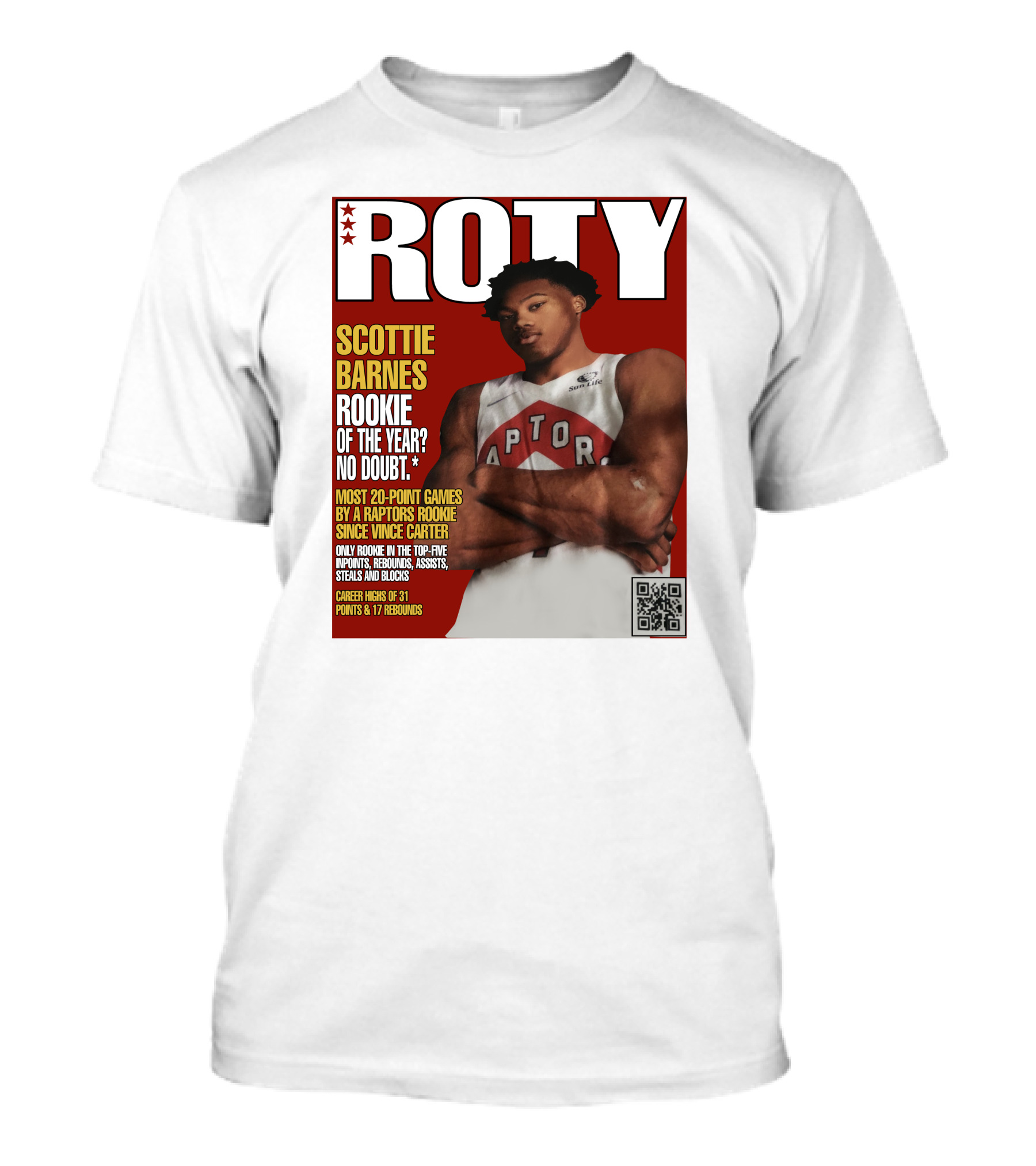 ROTY Scottie Barnes Rookie Of The Year No Doubt Raptors Achievement Highlights T-Shirt