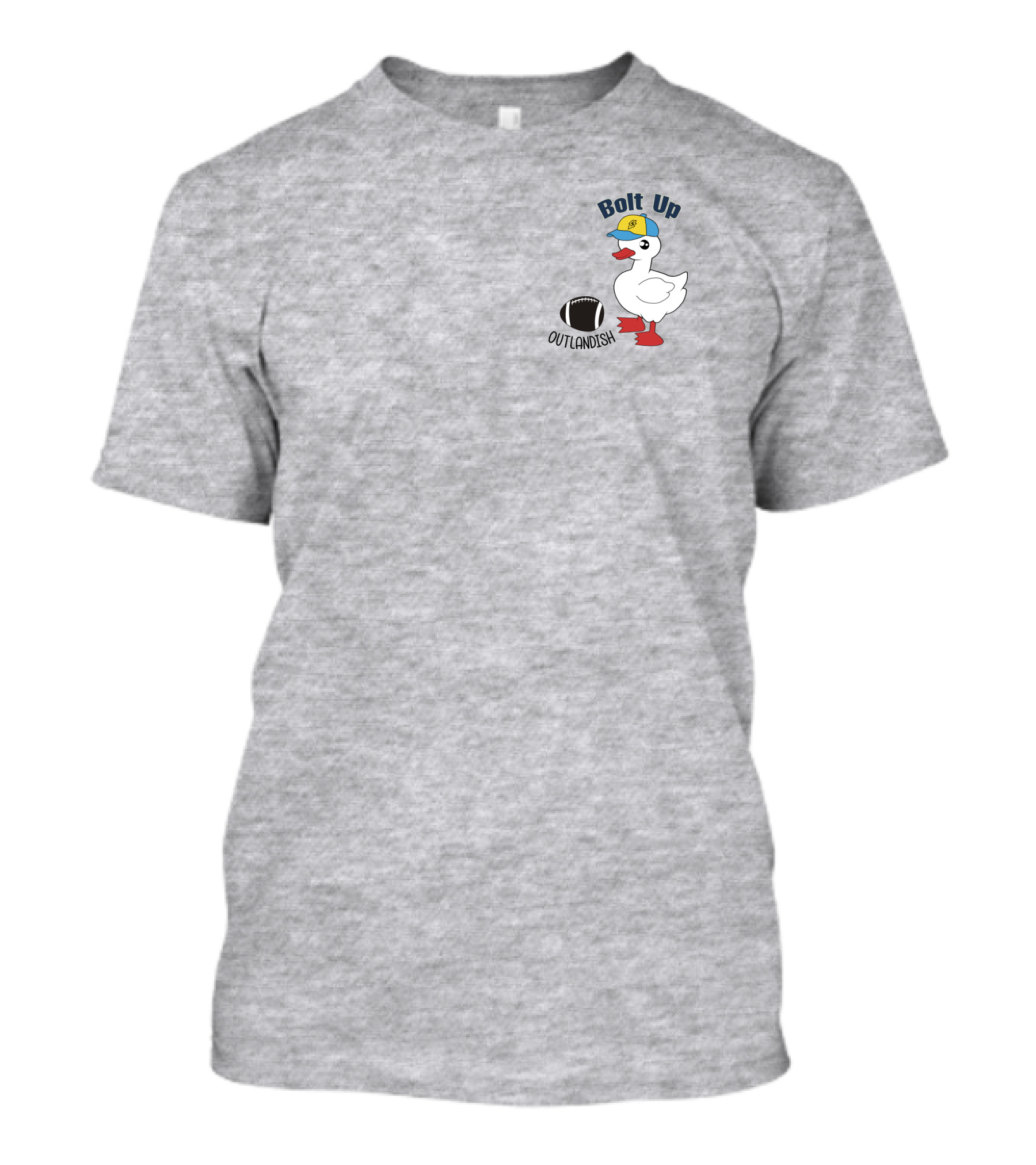 Bolt Up Outlandish Football Duck With Helmet And Boots T-Shirt