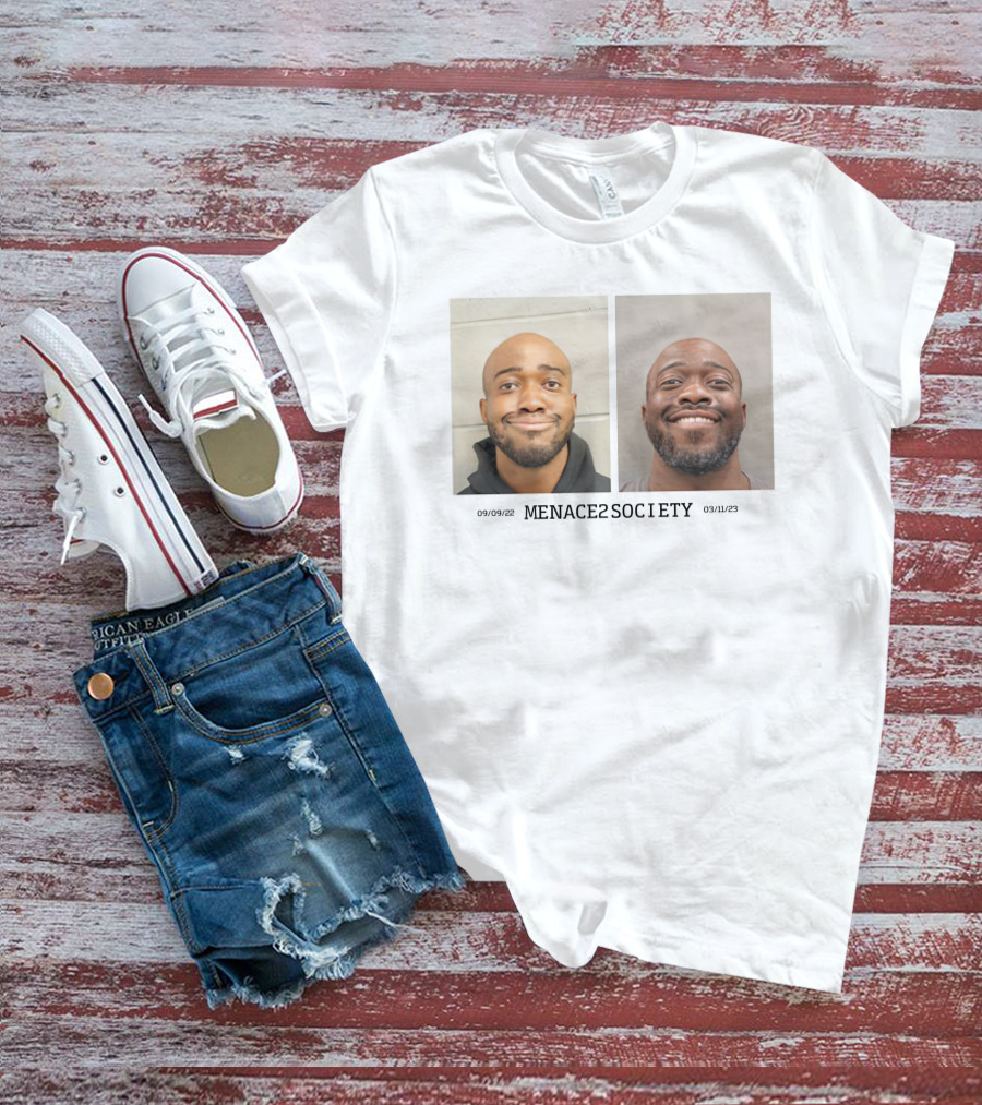 MENACE2SOCIETY Raw Dog It Shot Mugshot Duo T-Shirt