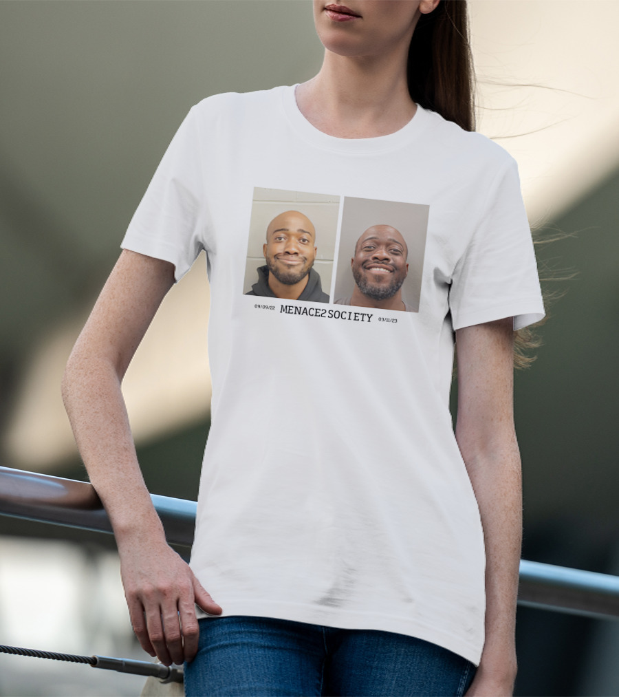 MENACE2SOCIETY Raw Dog It Shot Mugshot Duo T-Shirt