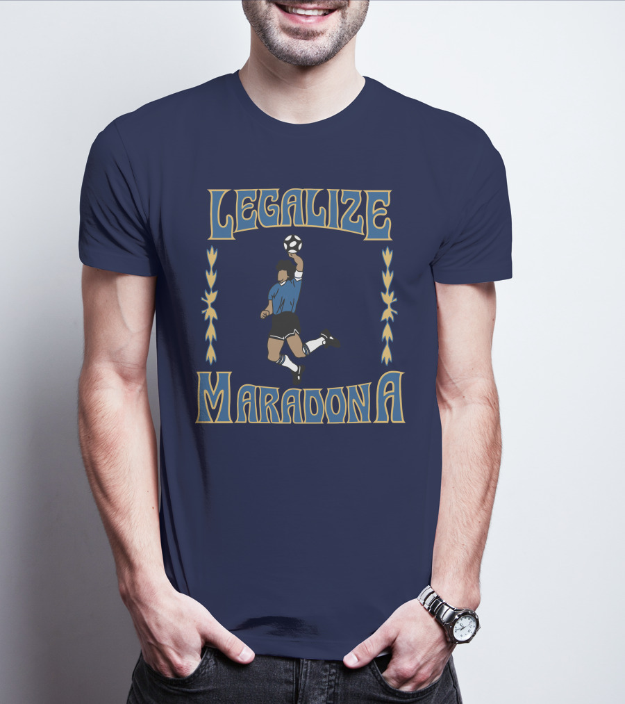 LEGALIZE MARADONA Soccer Legend Iconic T-Shirt
