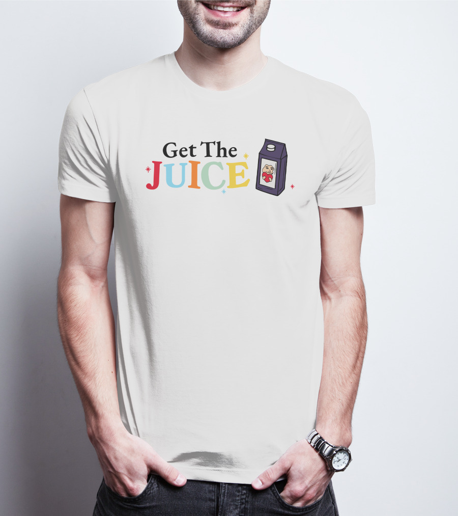 Get The Juice With Cartoon Character Juice Box T-Shirt