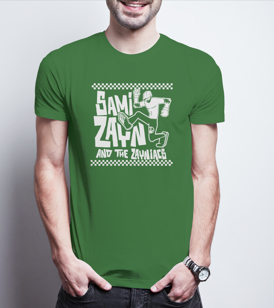 Sami Zayn And The Zayniacs Checkerboard Jumping Person T-Shirt