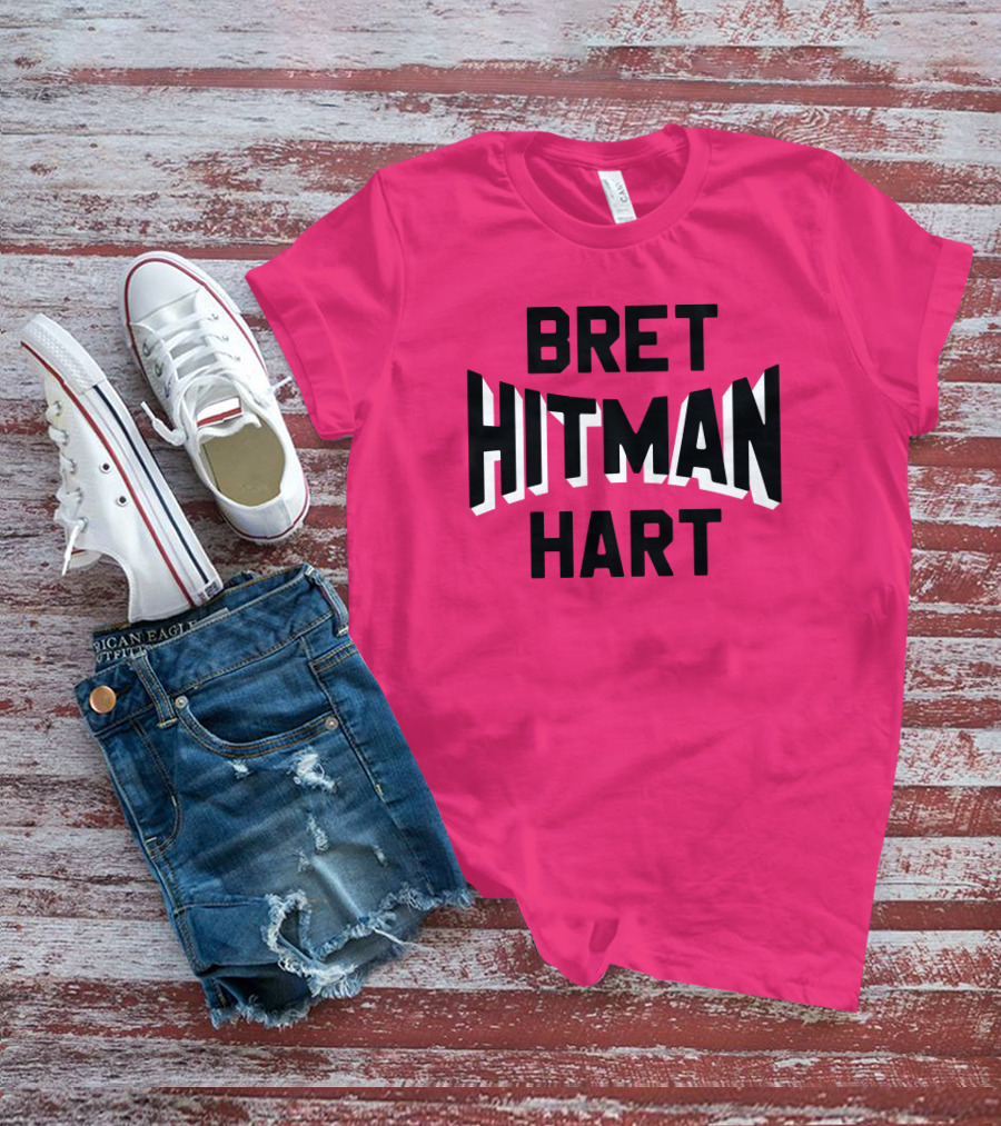 Roots Of Fight Bret Hitman Hart Pink T-Shirt