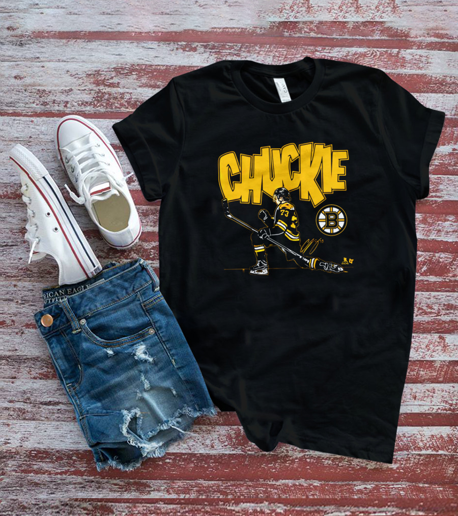 Chuckie Charlie McAvoy Boston Hockey 73 Bruins T-Shirt