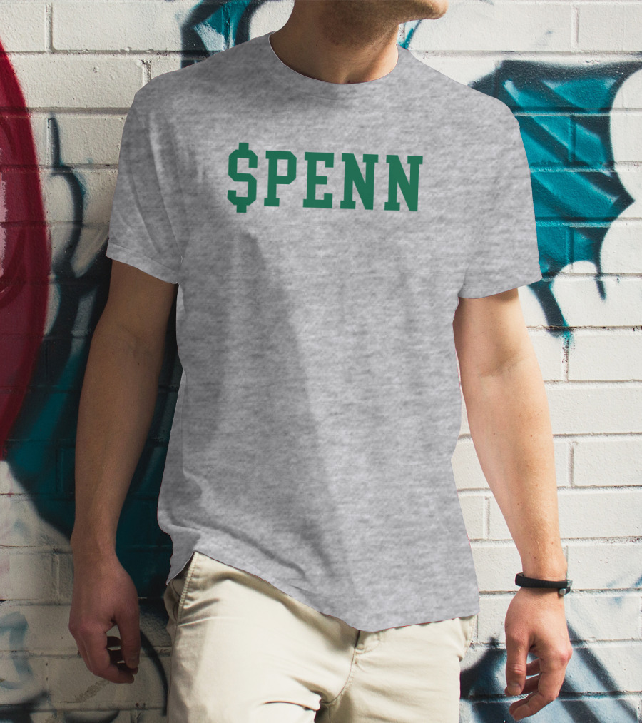 Mintzy $Penn Green Typography T-Shirt