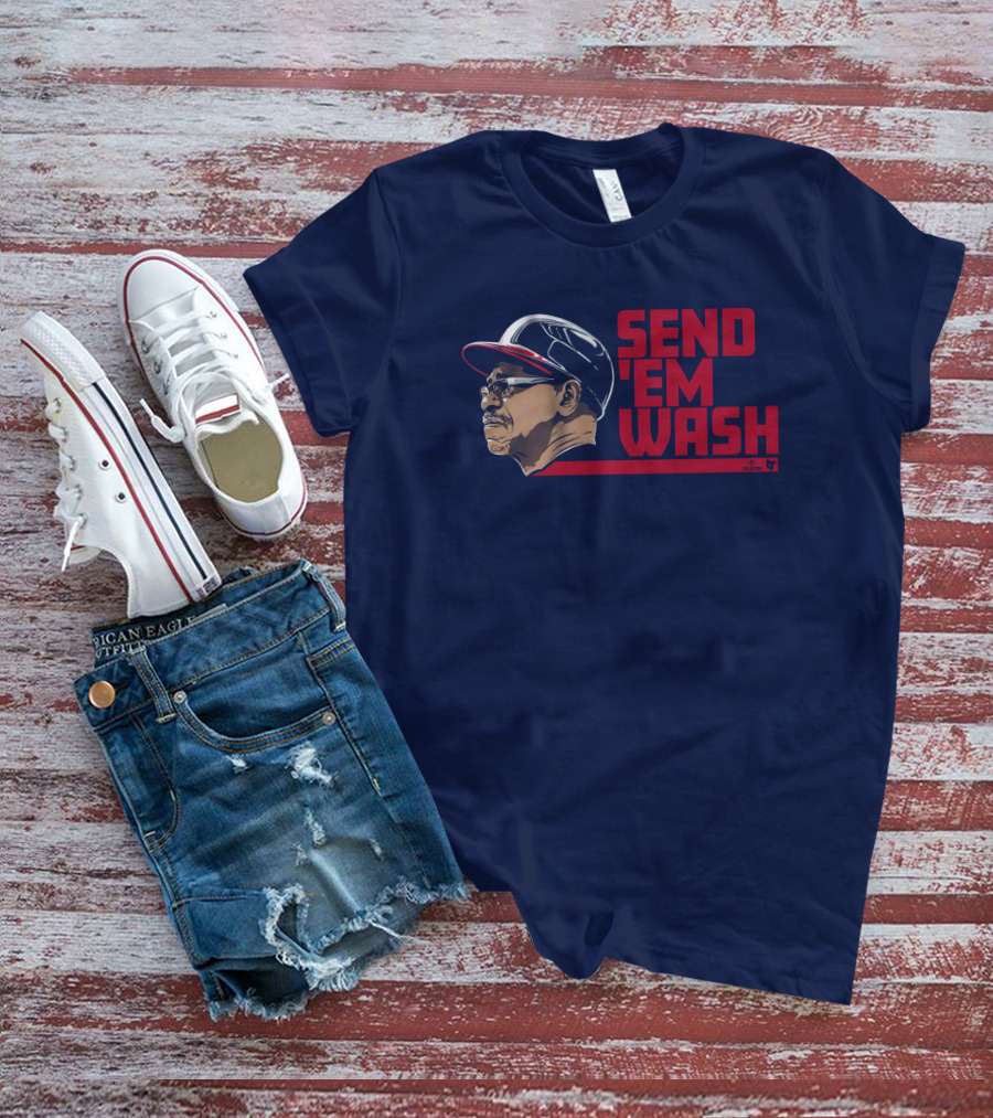 Ben Verlander Wearing Send 'Em Wash Ron Washington Flippin' Bats Podcast T-Shirt