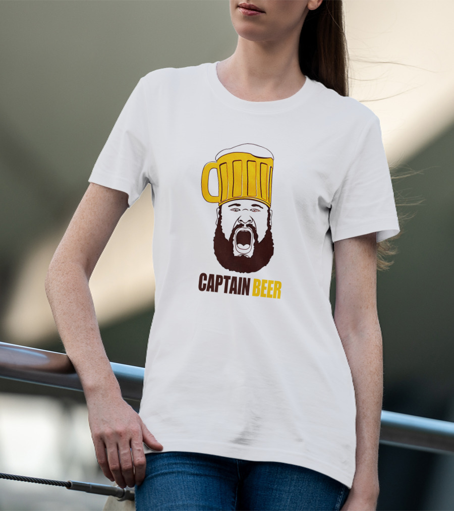 Dominic Grecco Captain Beer Mug Head Shouting Bearded Face T-Shirt