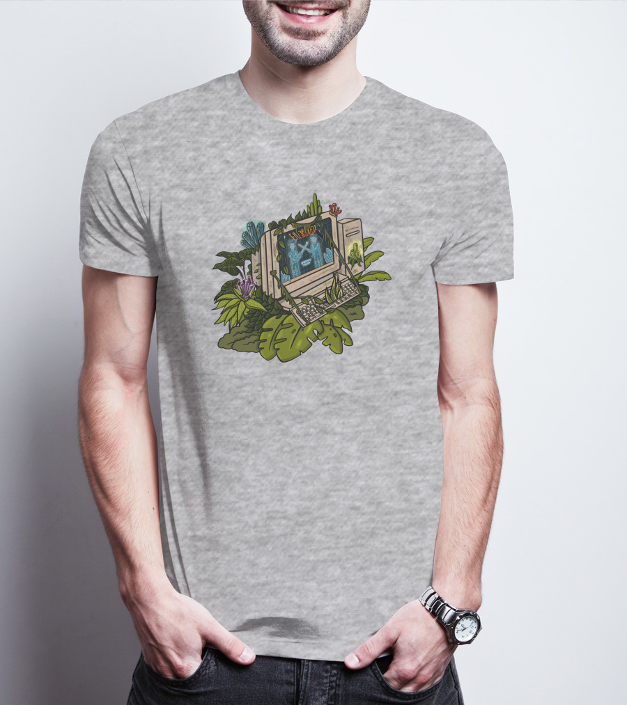 Eazybaked Beats Merch Intertwined Simulated Jungle Computer T-Shirt