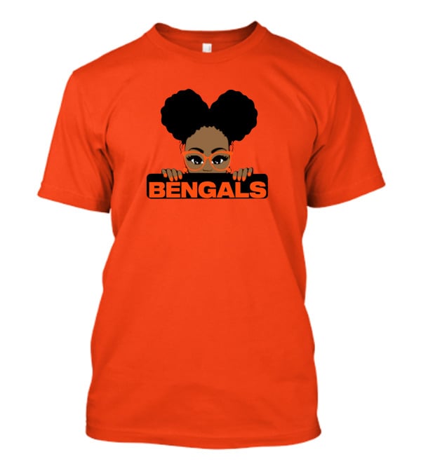 Rare Tagz Merch Bengals Girls Bengals Fanatic Afro T-Shirt