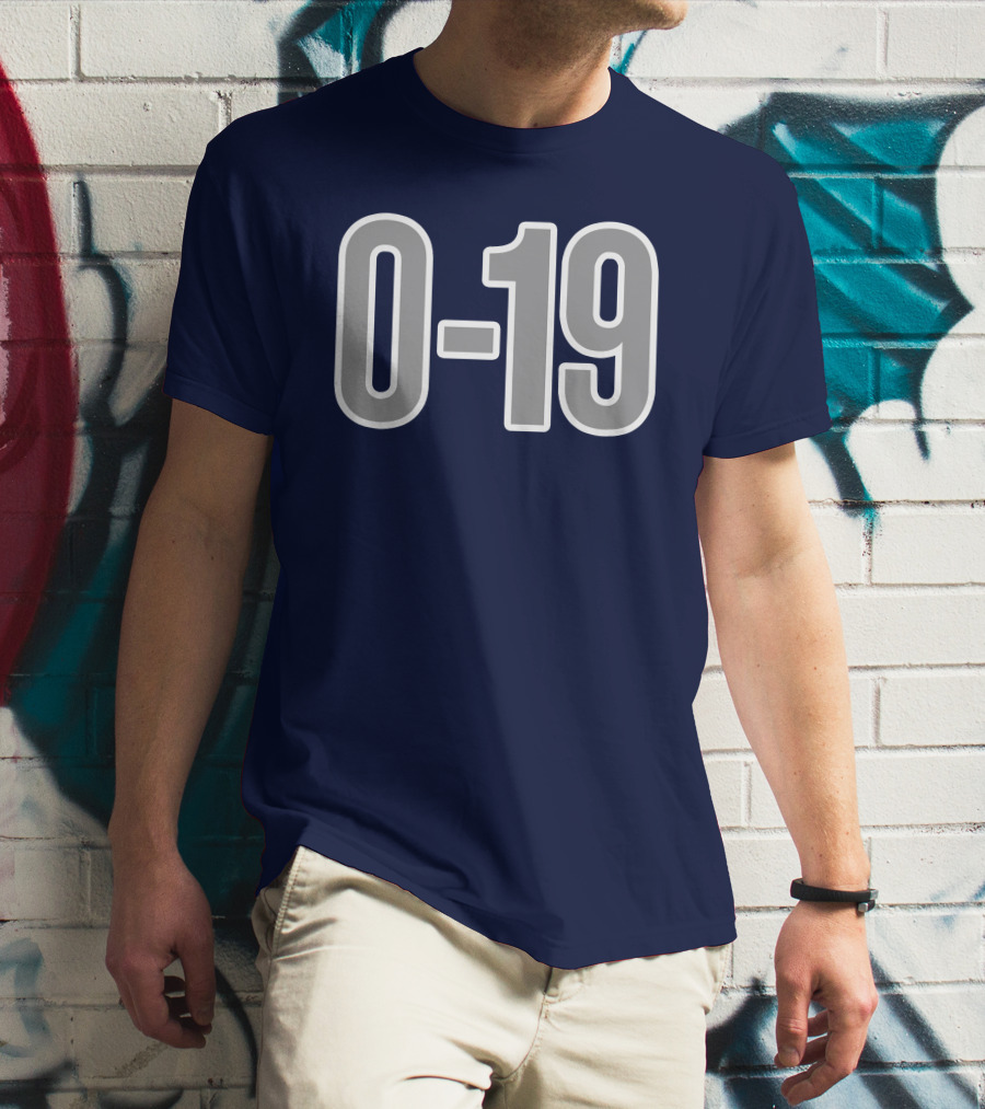 Casual Hoya Celebrate Georgetown's Record 0 19 Navy Blue T-Shirt