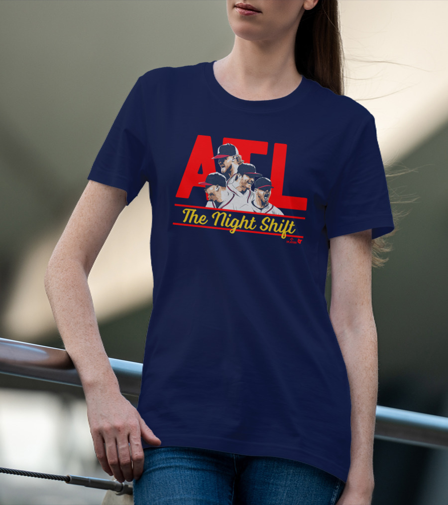 Breakingt Merch Atlanta The Night Shift Mlbpa Licensed ATL Players T-Shirt