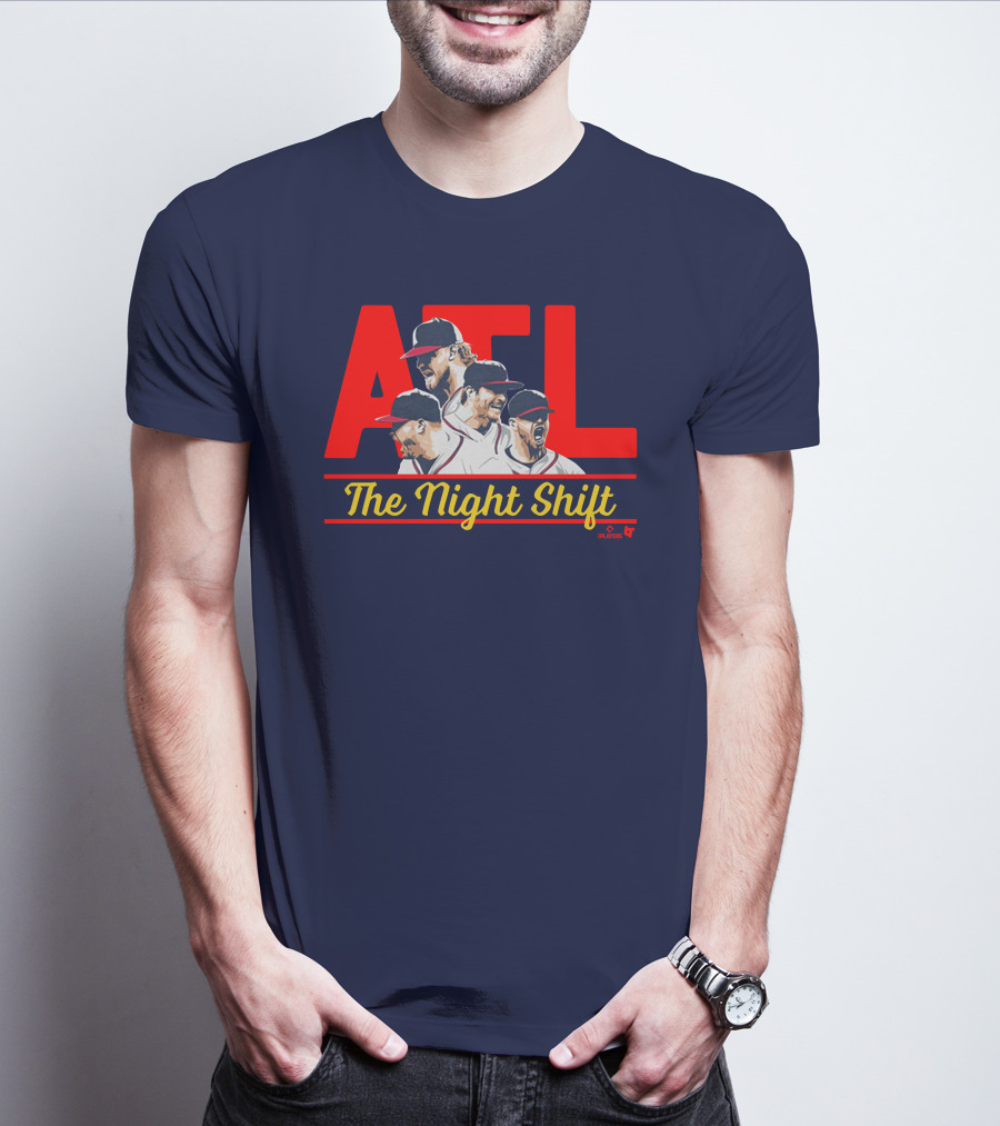 Breakingt Merch Atlanta The Night Shift Mlbpa Licensed ATL Players T-Shirt