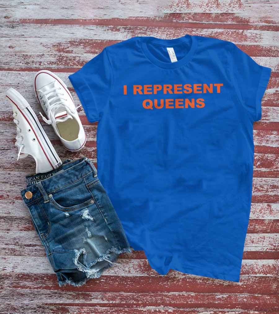 Cloney X LL Cool J I Represent Queens Retro Style Blue And Orange T-Shirt