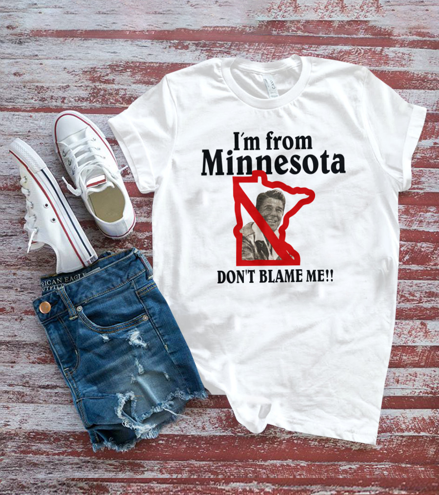 5Starvintage I'm From Minnesota Don't Blame Me Map Outline T-Shirt