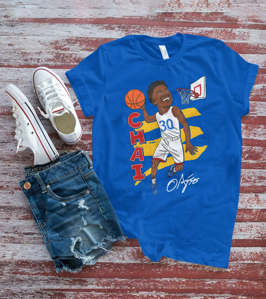 Ochai Agbaji Basketball Illustration 30 Chai Charliehustle Store T-Shirt