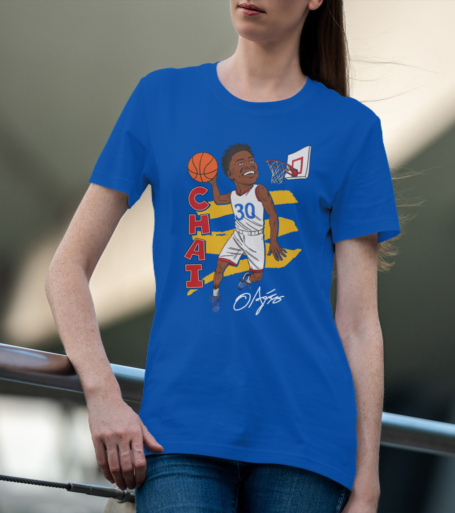 Ochai Agbaji Basketball Illustration 30 Chai Charliehustle Store T-Shirt