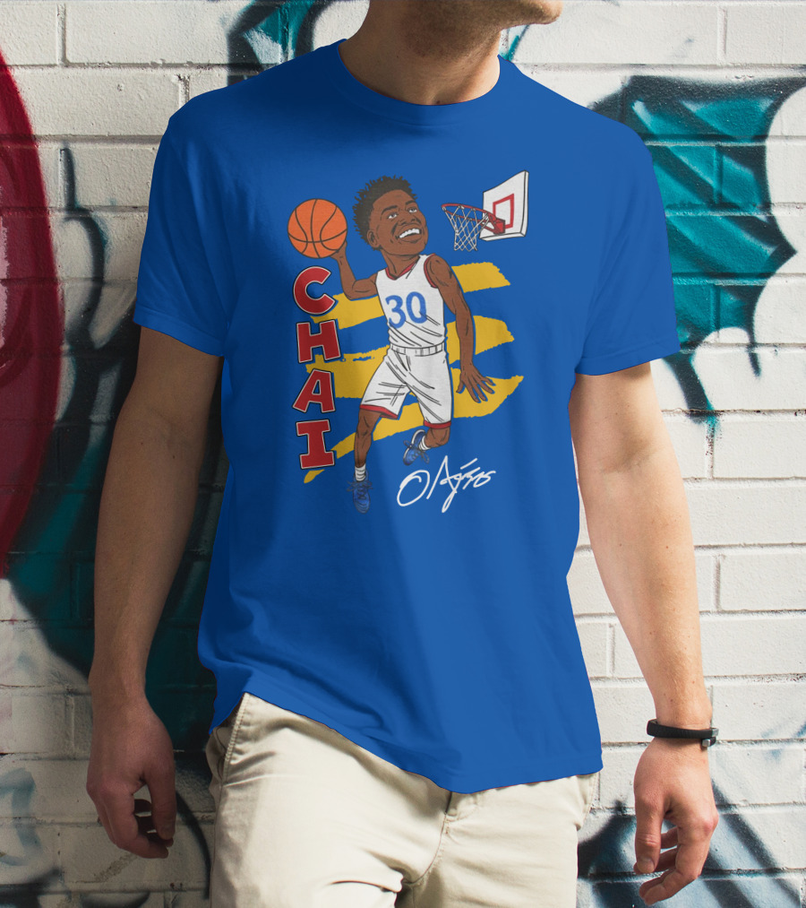 Ochai Agbaji Basketball Illustration 30 Chai Charliehustle Store T-Shirt