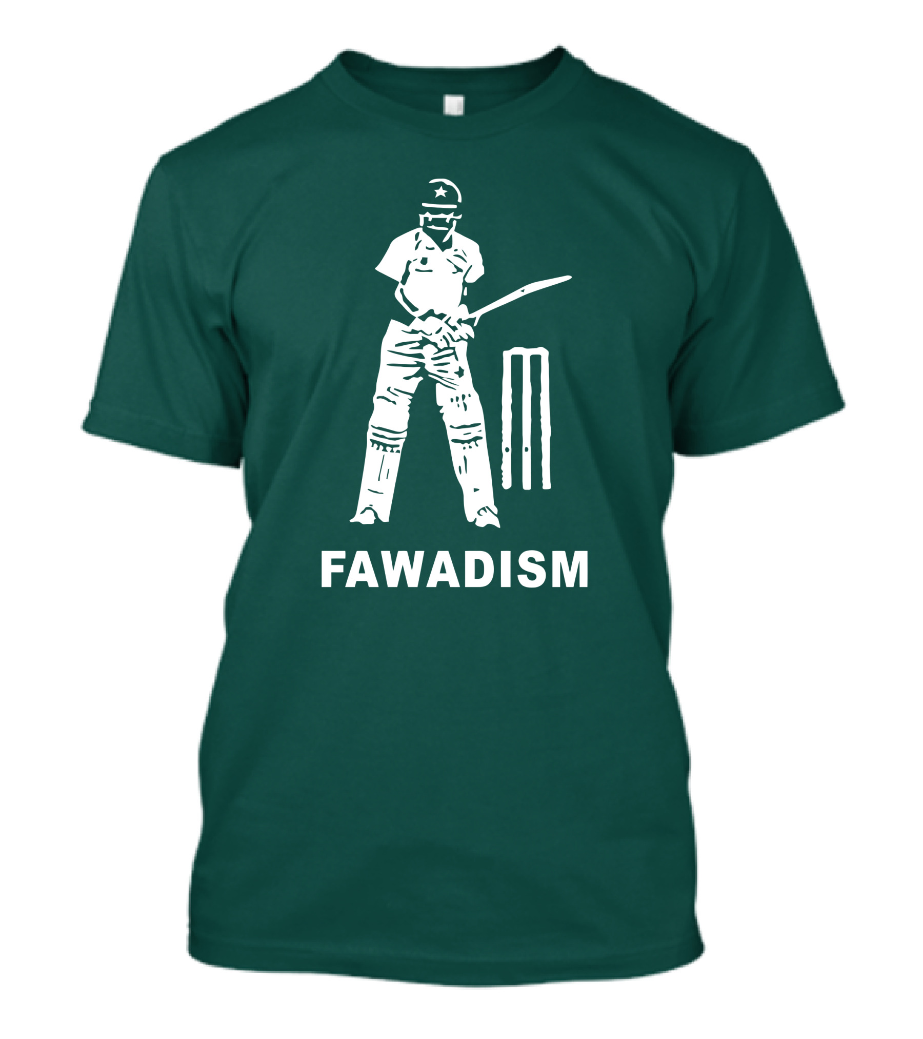 Cricketer Fawadism With Batting Icon And Star Cap T-Shirt