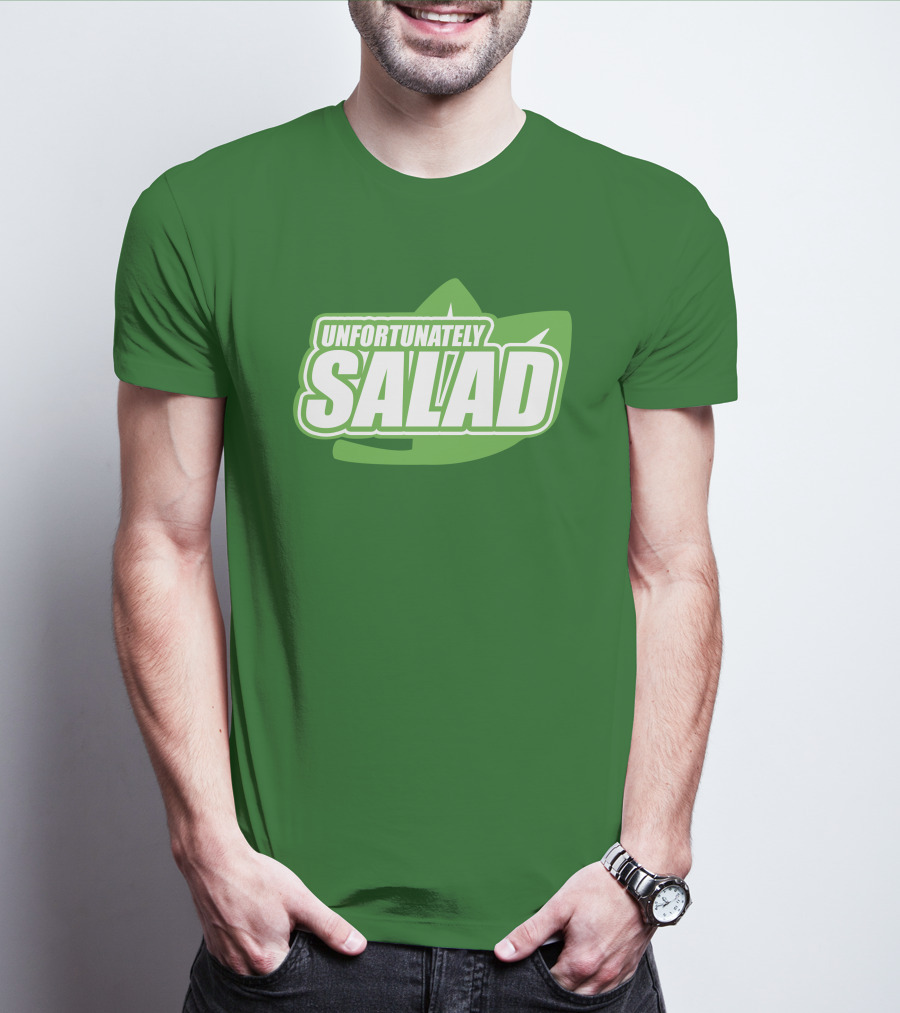 Unfortunately Salad Leaf Logo Mockup T-Shirt